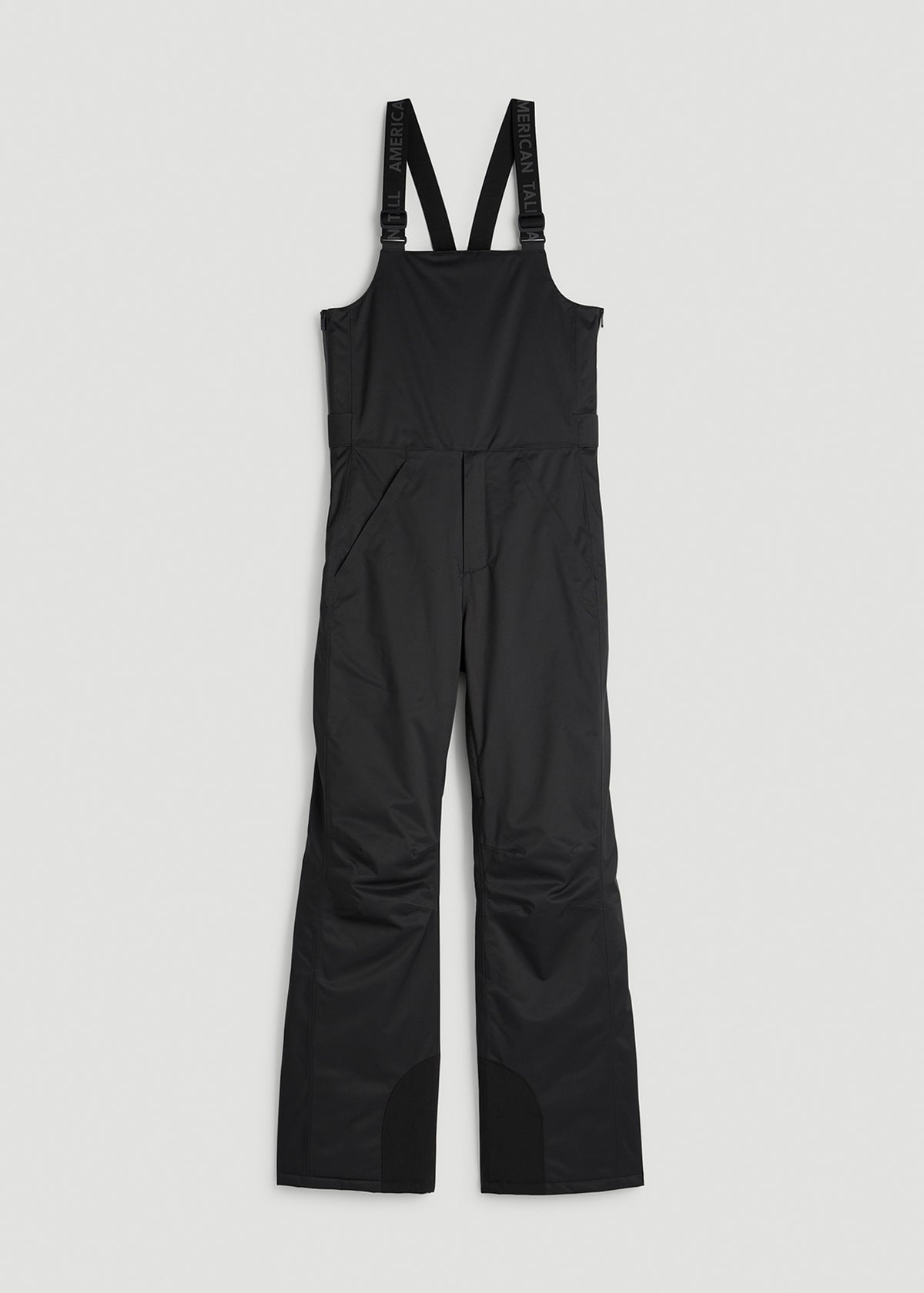Insulated Ski Bib Pants for Tall Men in Black