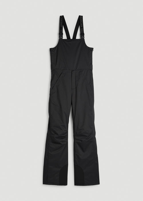 Insulated Ski Bib Pants for Tall Men in Black
