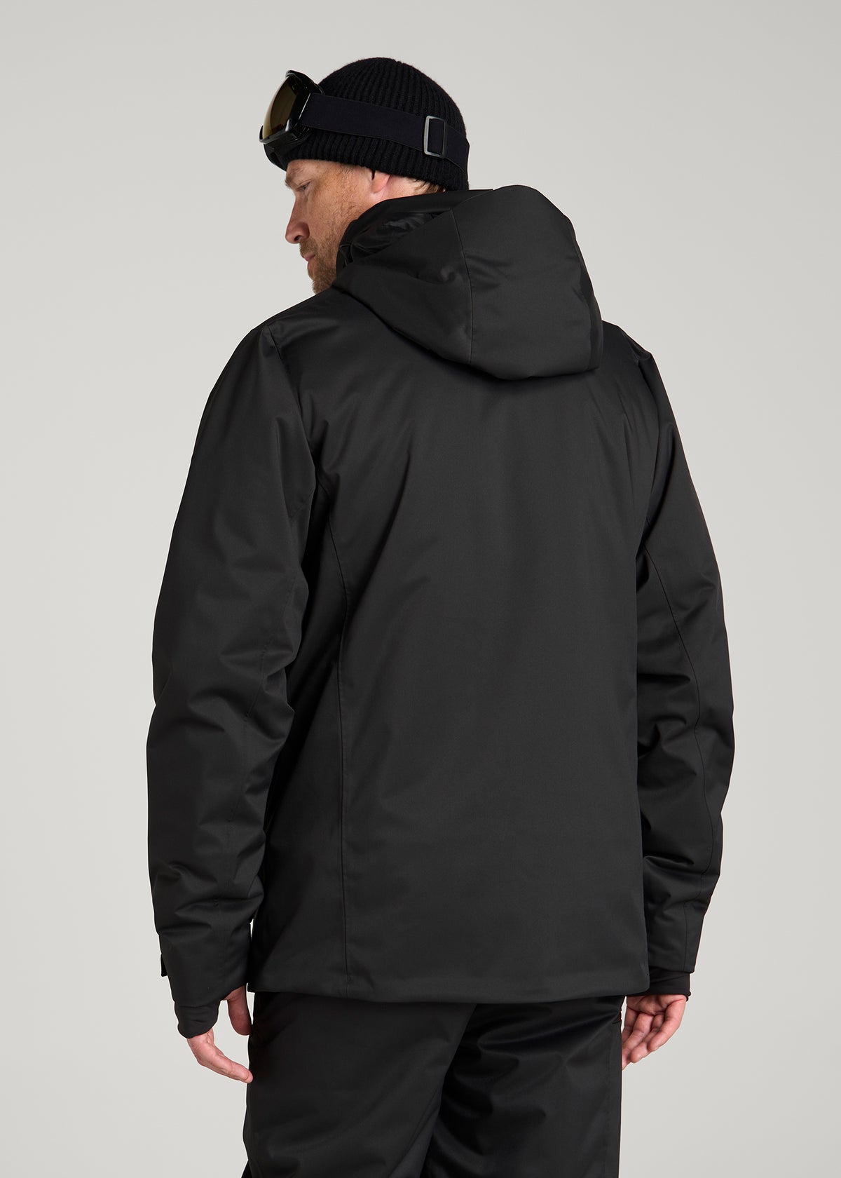Insulated Ski Jacket for Tall Men in Black