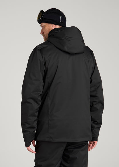 Insulated Ski Jacket for Tall Men in Black