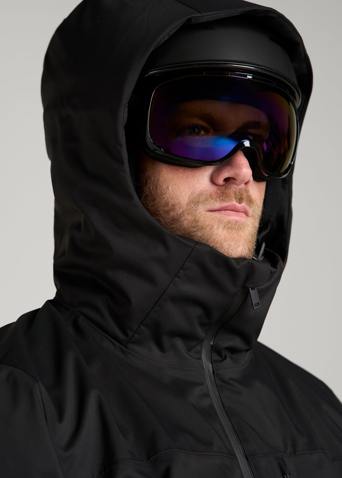 Insulated Ski Jacket for Tall Men in Black