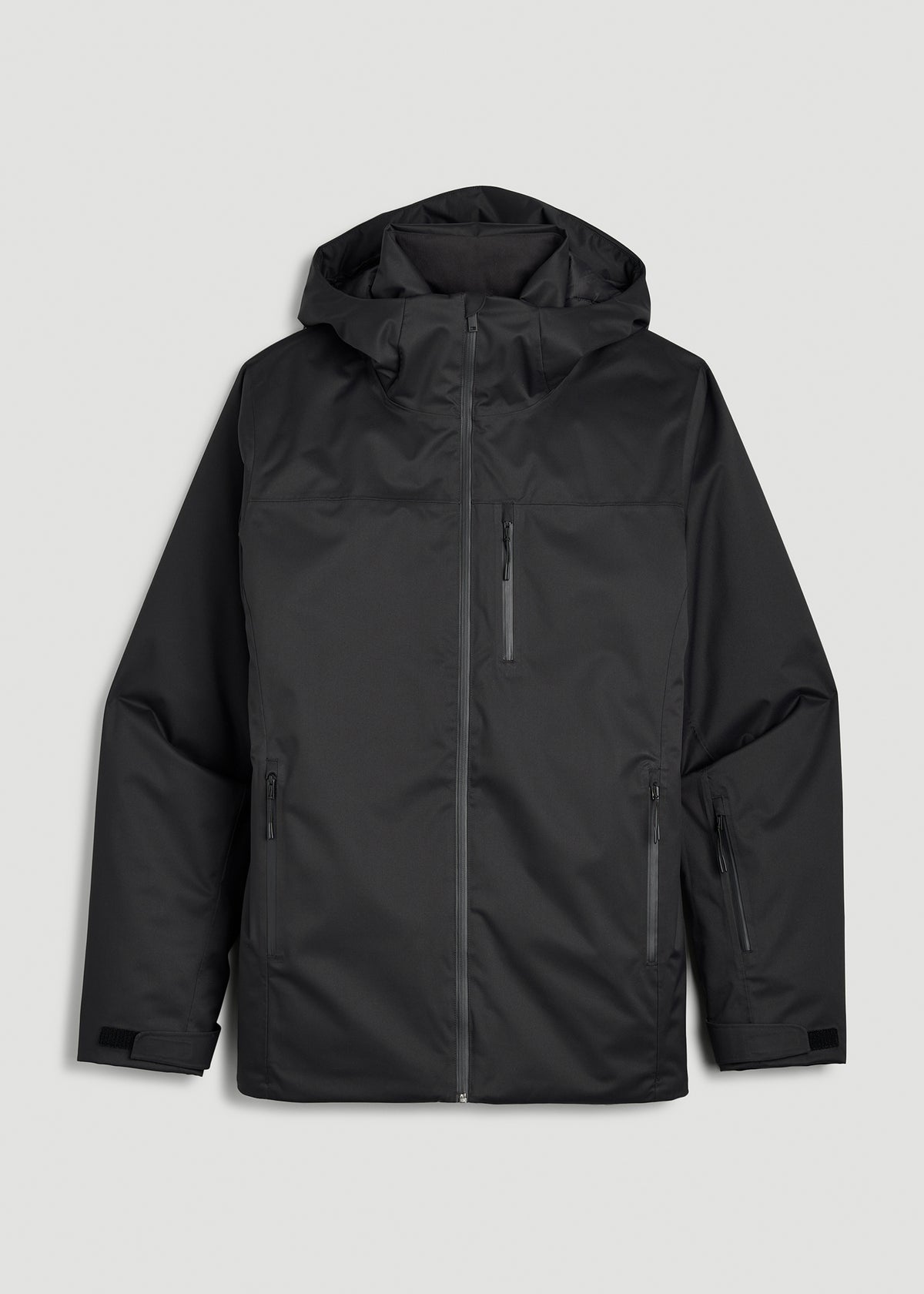 Insulated Ski Jacket for Tall Men in Black