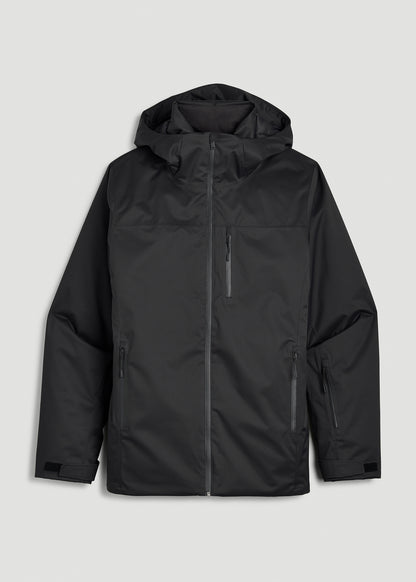 Insulated Ski Jacket for Tall Men in Black