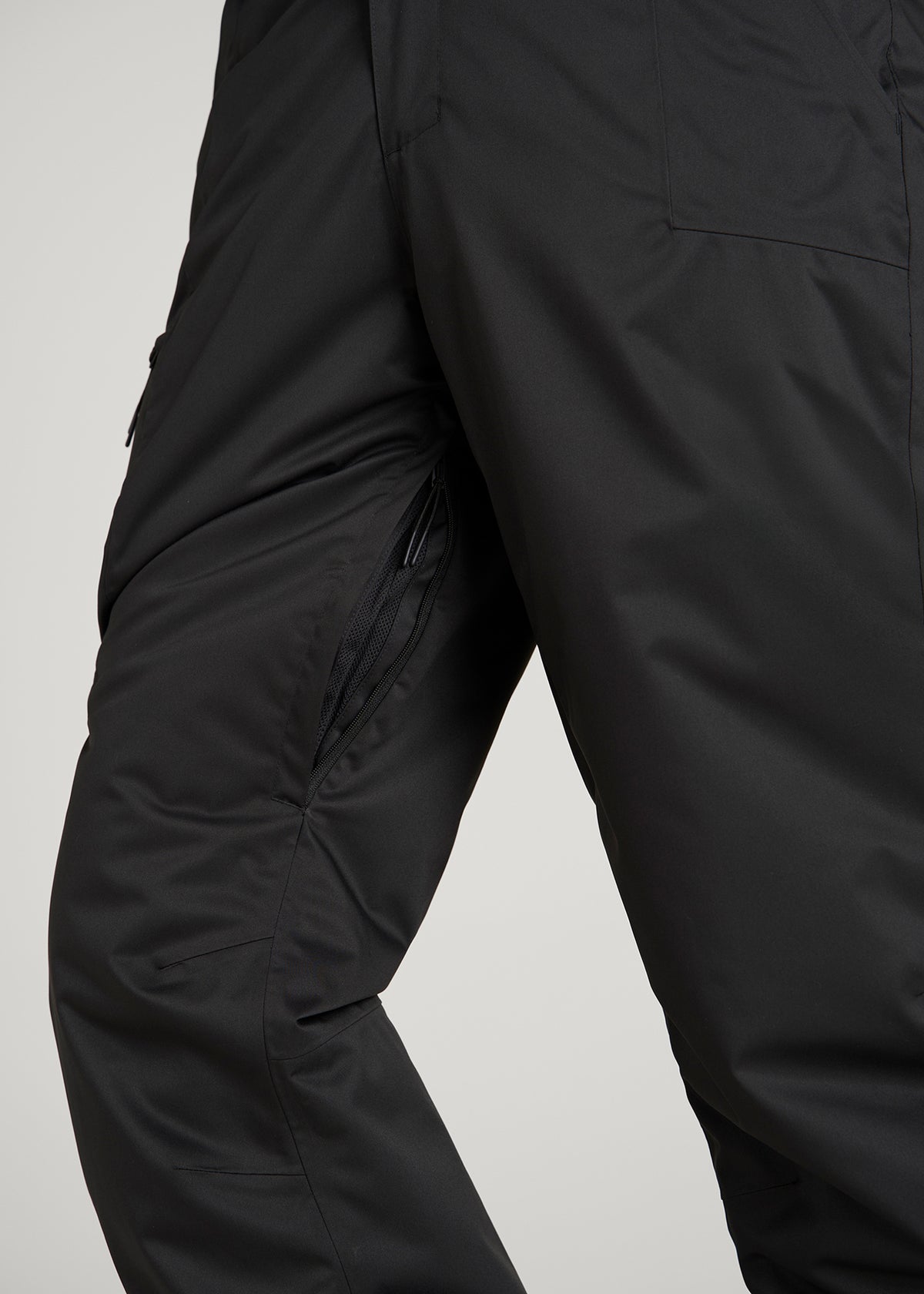 Insulated Ski Pants for Tall Men in Black