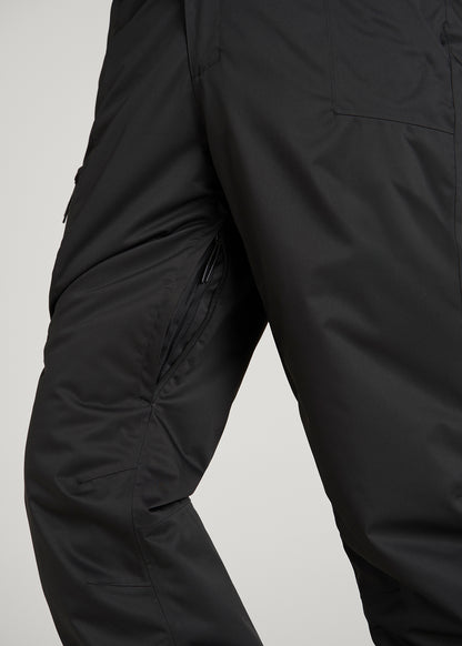 Insulated Ski Pants for Tall Men in Black