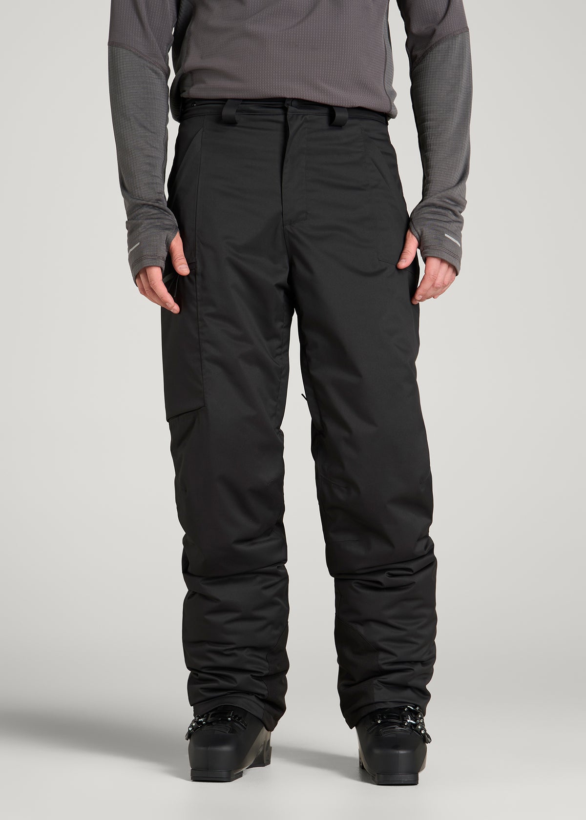 Insulated Ski Pants for Tall Men in Black