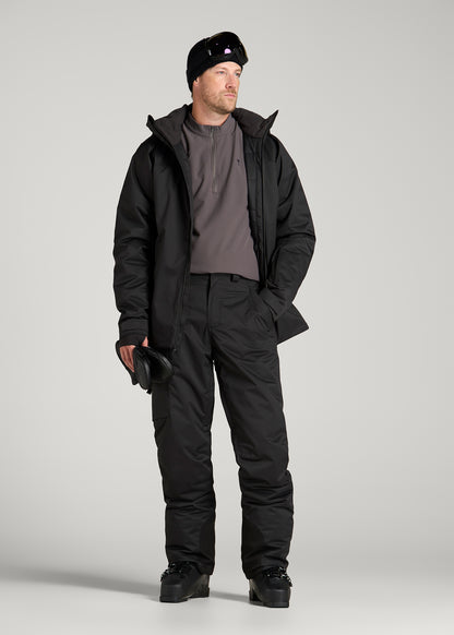 Insulated Ski Pants for Tall Men in Black