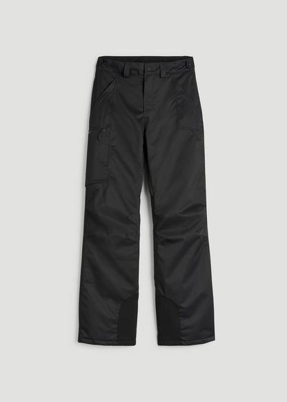 Insulated Ski Pants for Tall Men in Black