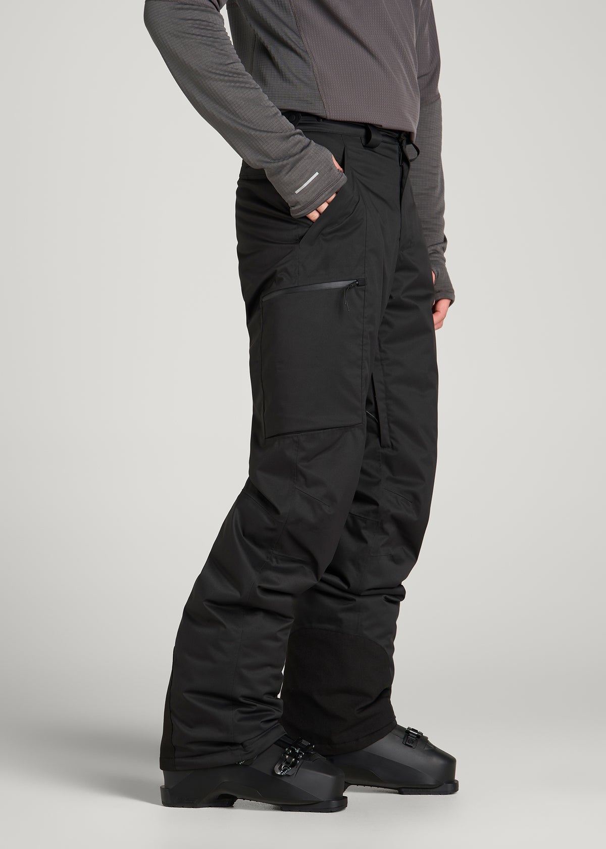 Insulated Ski Pants for Tall Men in Black