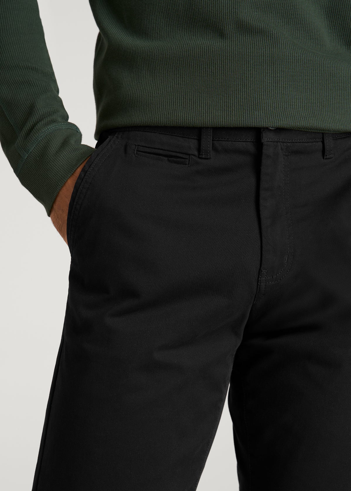 J1 STRAIGHT Leg Chinos for Tall Men in Black