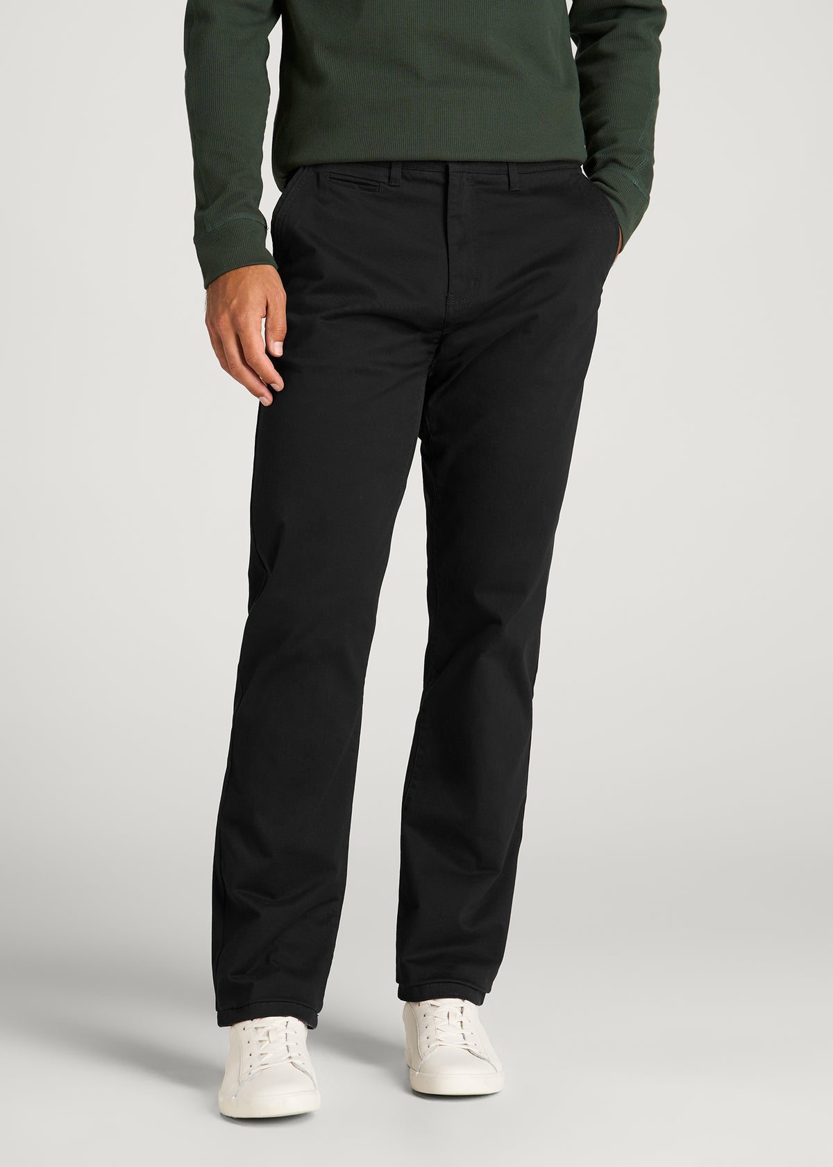 J1 STRAIGHT Leg Chinos for Tall Men in Black