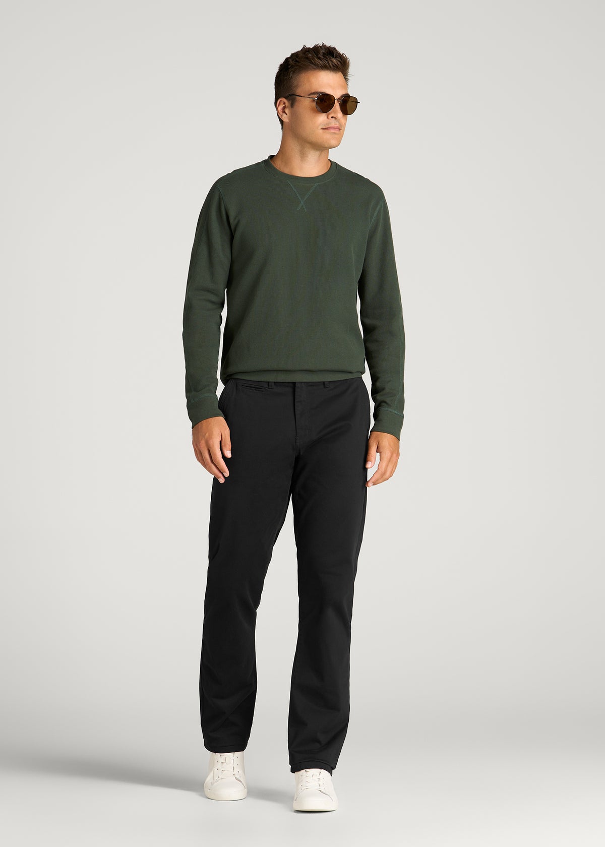 J1 STRAIGHT Leg Chinos for Tall Men in Black