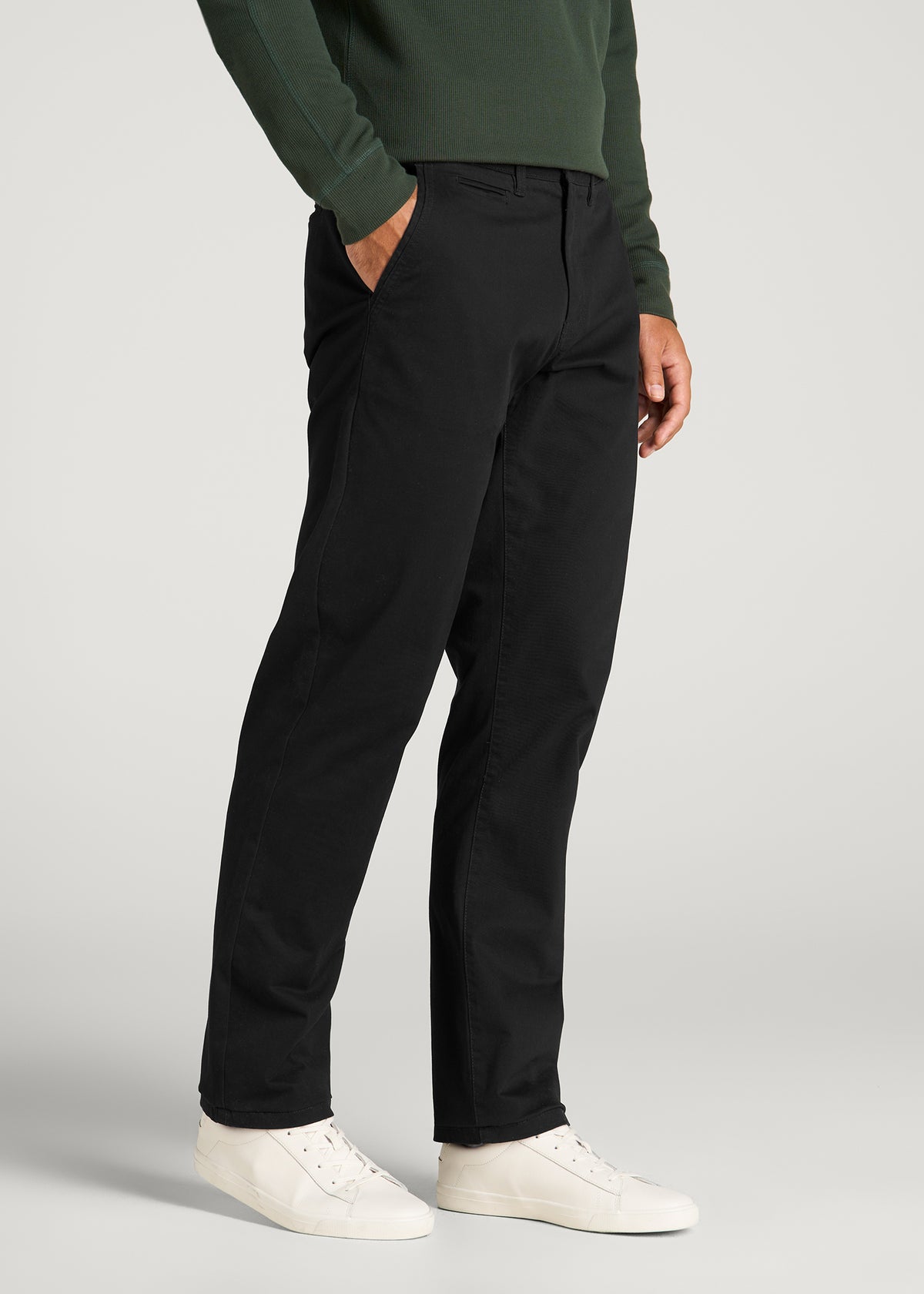 J1 STRAIGHT Leg Chinos for Tall Men in Black