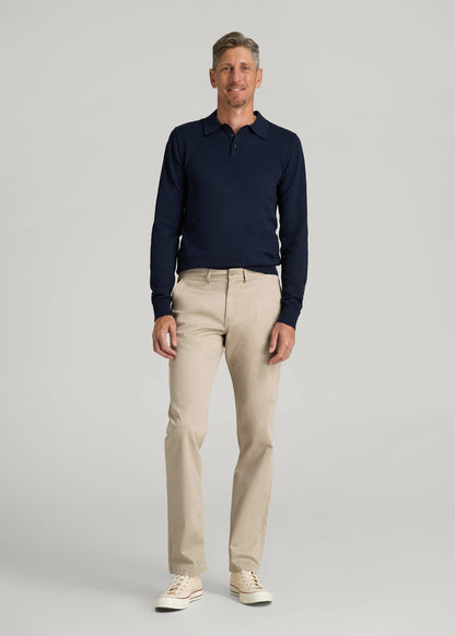 J1 STRAIGHT Leg Chinos for Tall Men in Desert Khaki