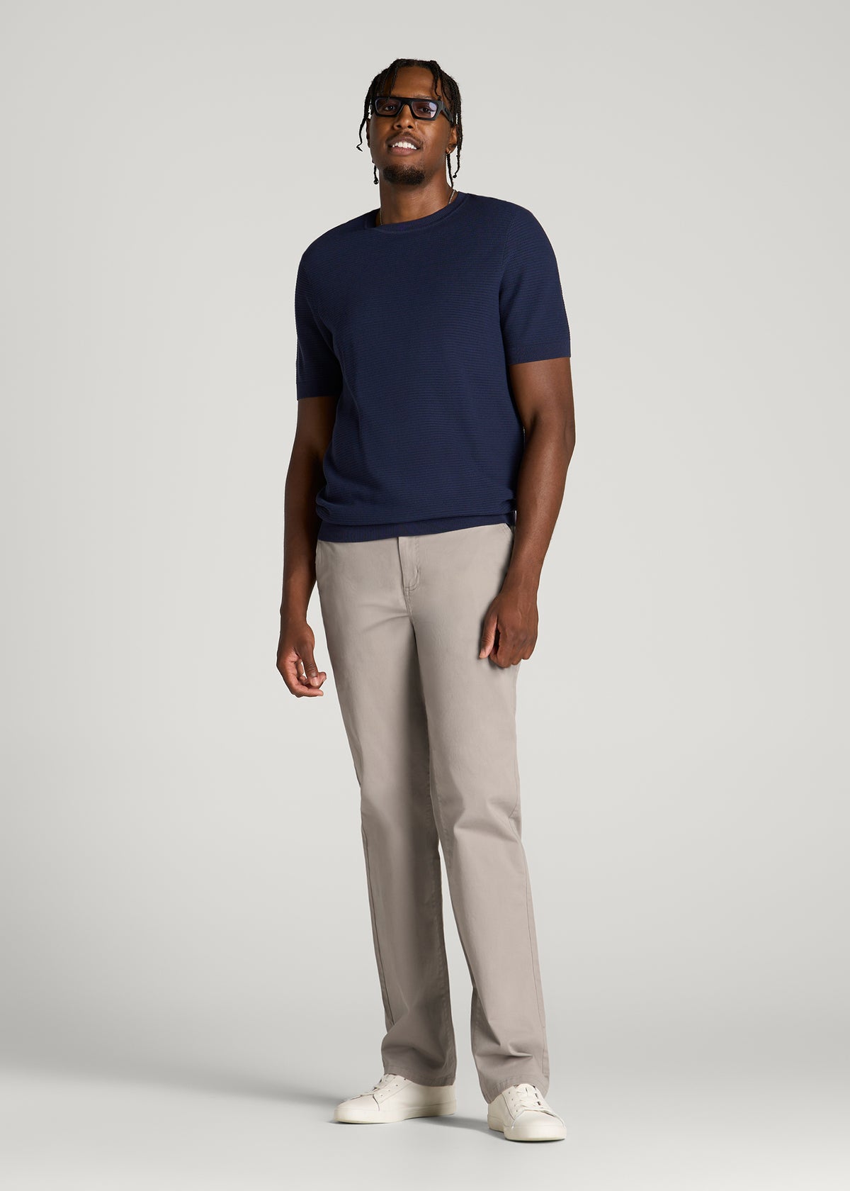 J1 Straight Fit Chino Pants for Tall Men in Moon Rock