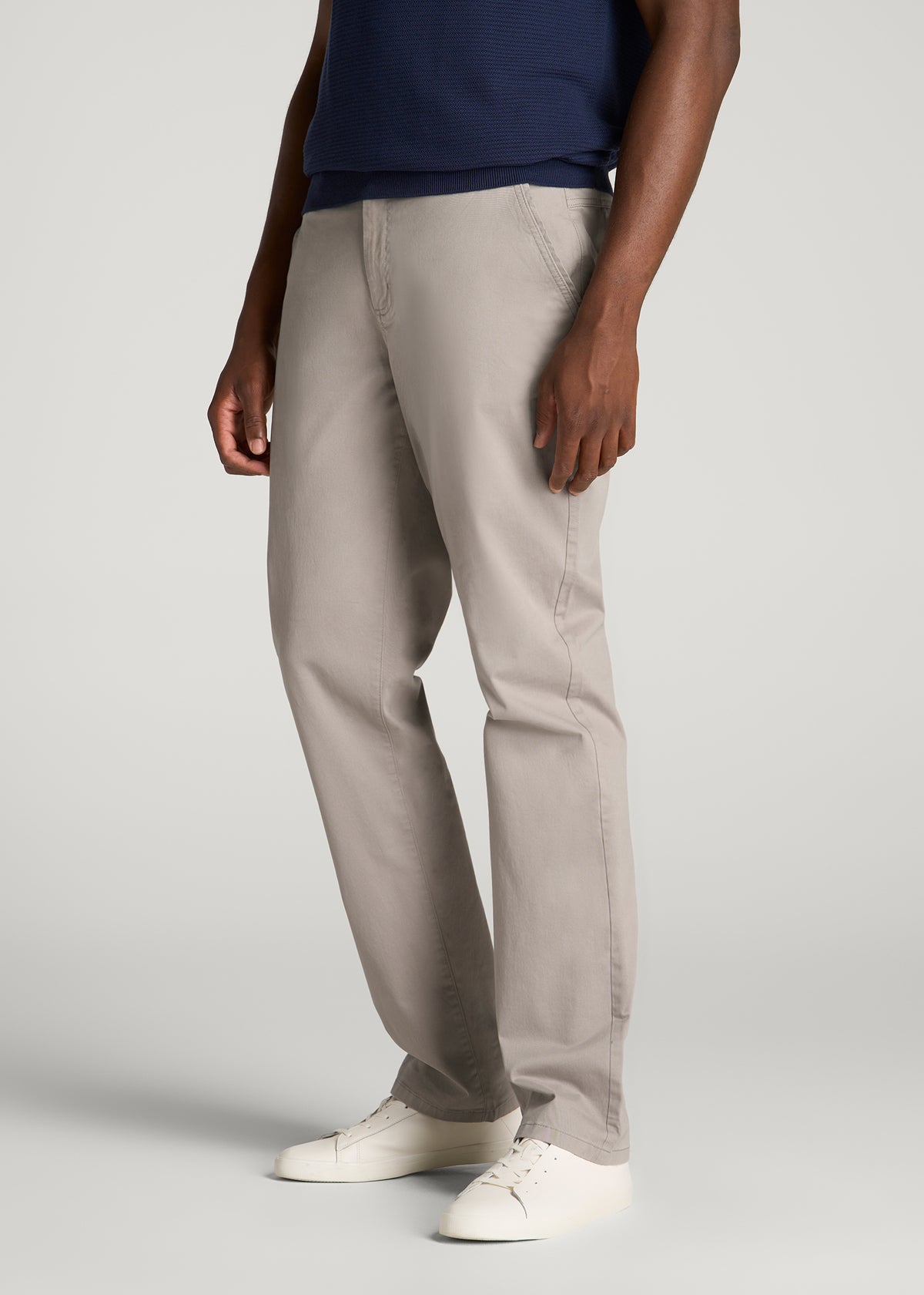 J1 Straight Fit Chino Pants for Tall Men in Moon Rock