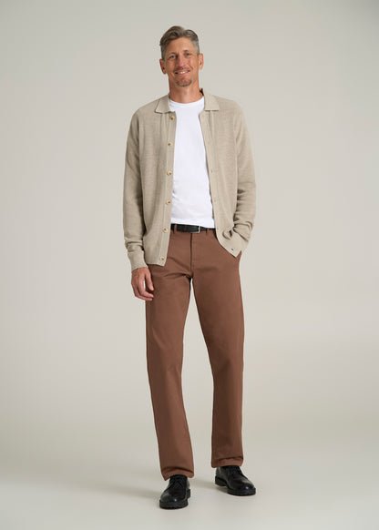 J1 STRAIGHT Leg Chinos for Tall Men in Otter Brown
