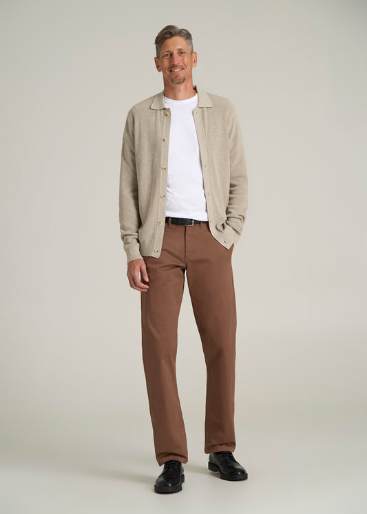 J1 STRAIGHT Leg Chinos in Otter Brown - Pants for Tall Men