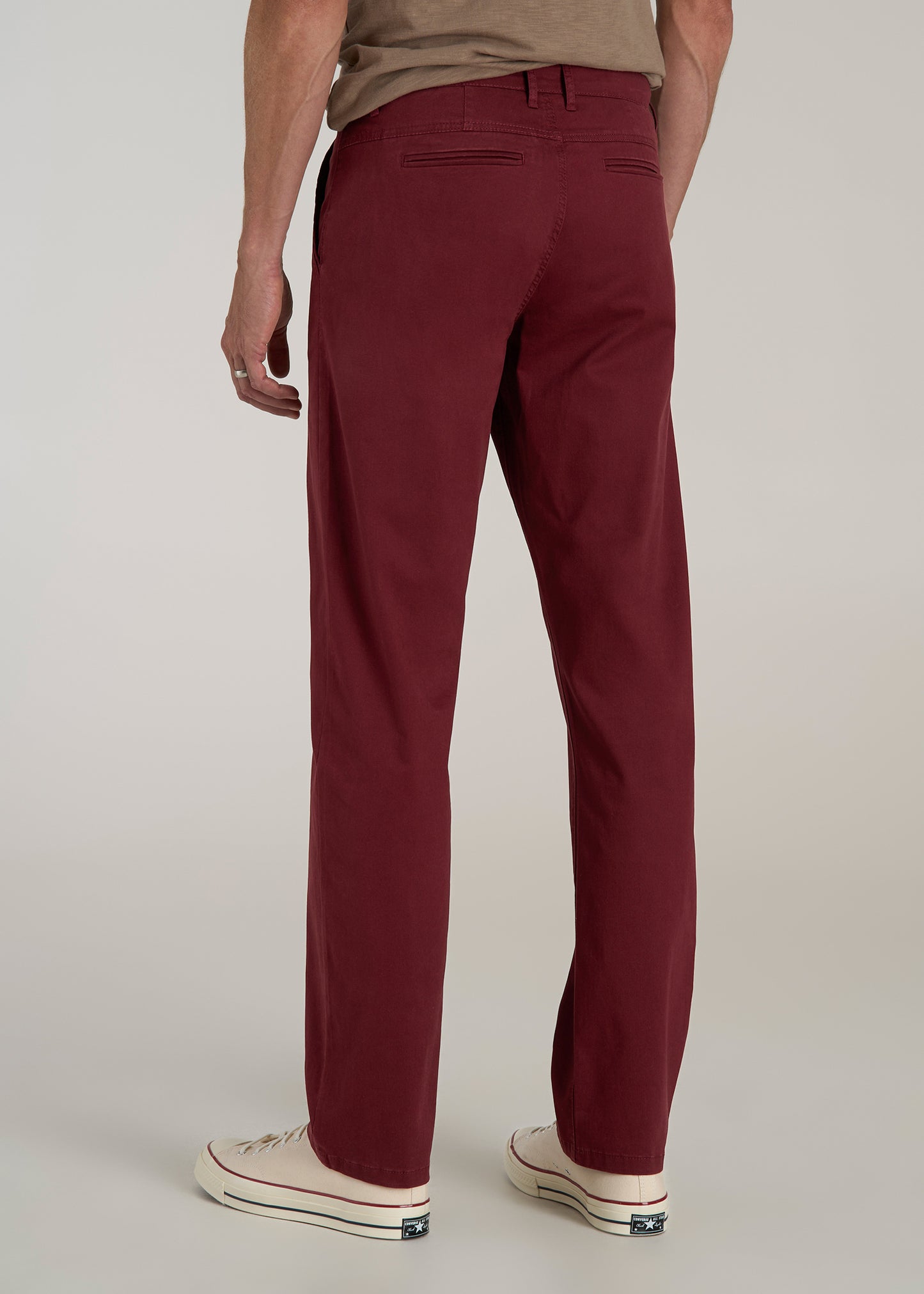 J1 STRAIGHT Leg Chinos in Red Ochre - Pants for Tall Men