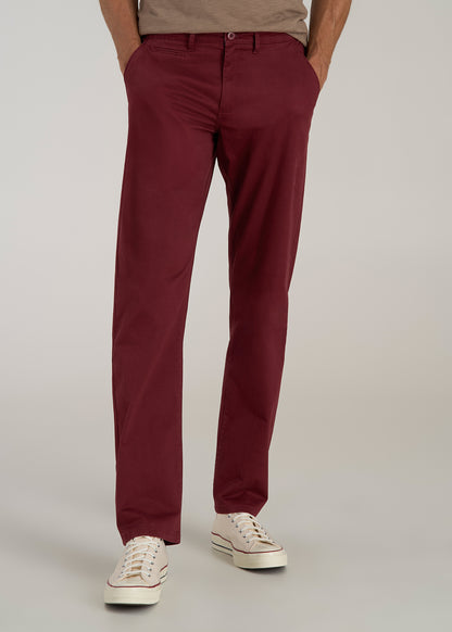 J1 STRAIGHT Leg Chinos for Tall Men in Red Ochre