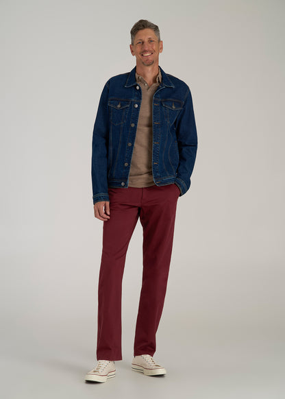 J1 STRAIGHT Leg Chinos for Tall Men in Red Ochre