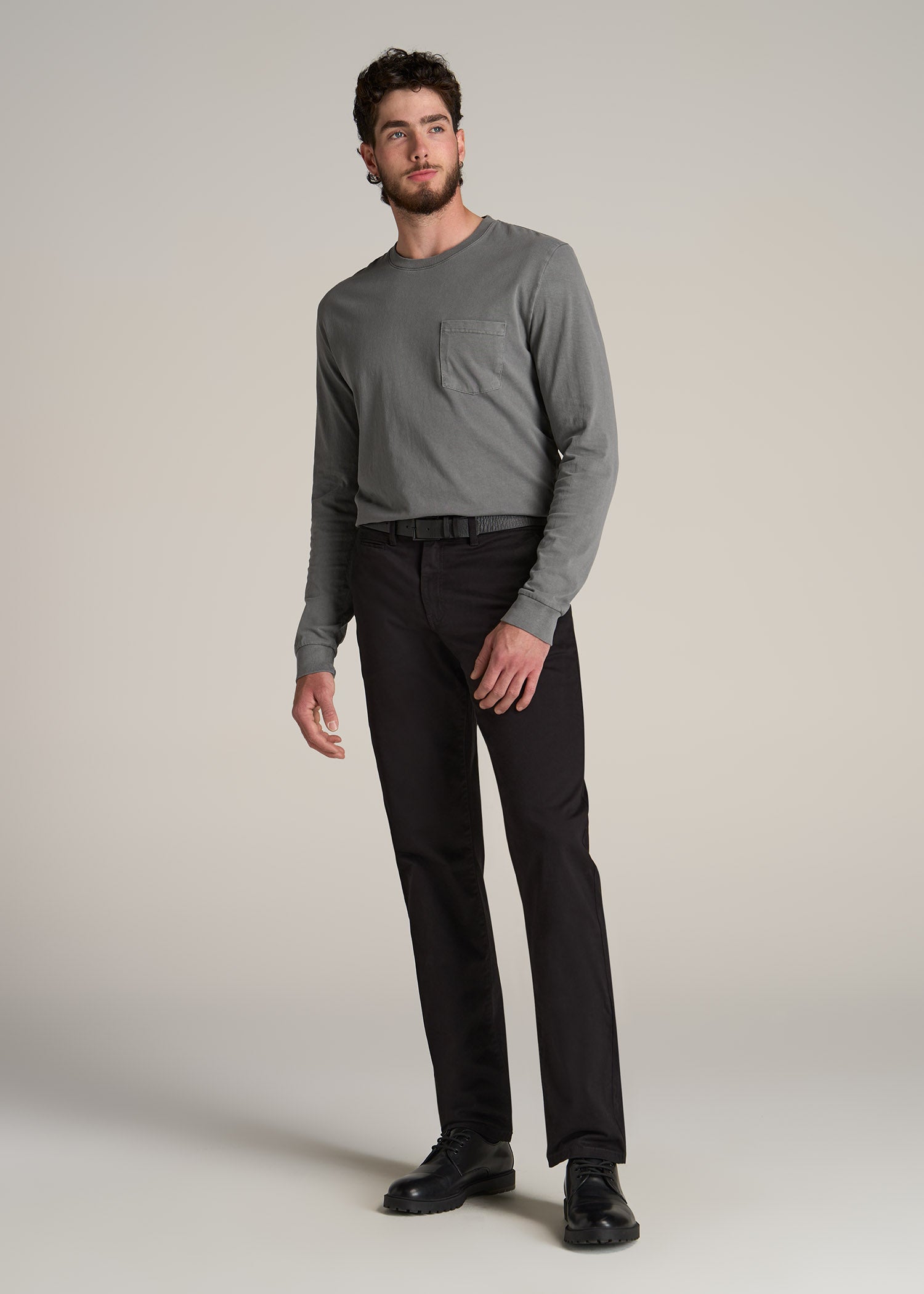 J1 STRAIGHT Leg Five-Pocket Pants for Tall Men in Black