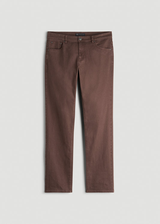 J1 Straight Fit Colored Jeans for Tall Men in Dark Toffee