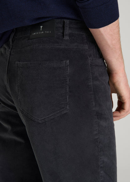 STRAIGHT-LEG Stretch Corduroy Pants for Tall Men in Iron Grey