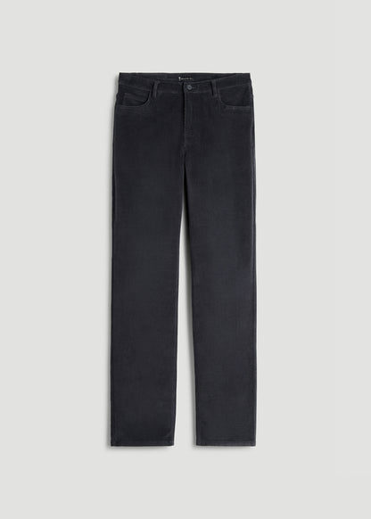 STRAIGHT-LEG Stretch Corduroy Pants for Tall Men in Iron Grey