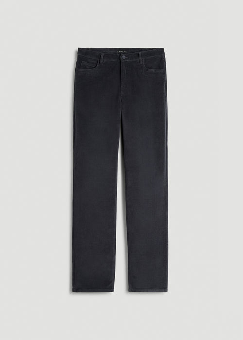STRAIGHT-LEG Stretch Corduroy Pants for Tall Men in Iron Grey