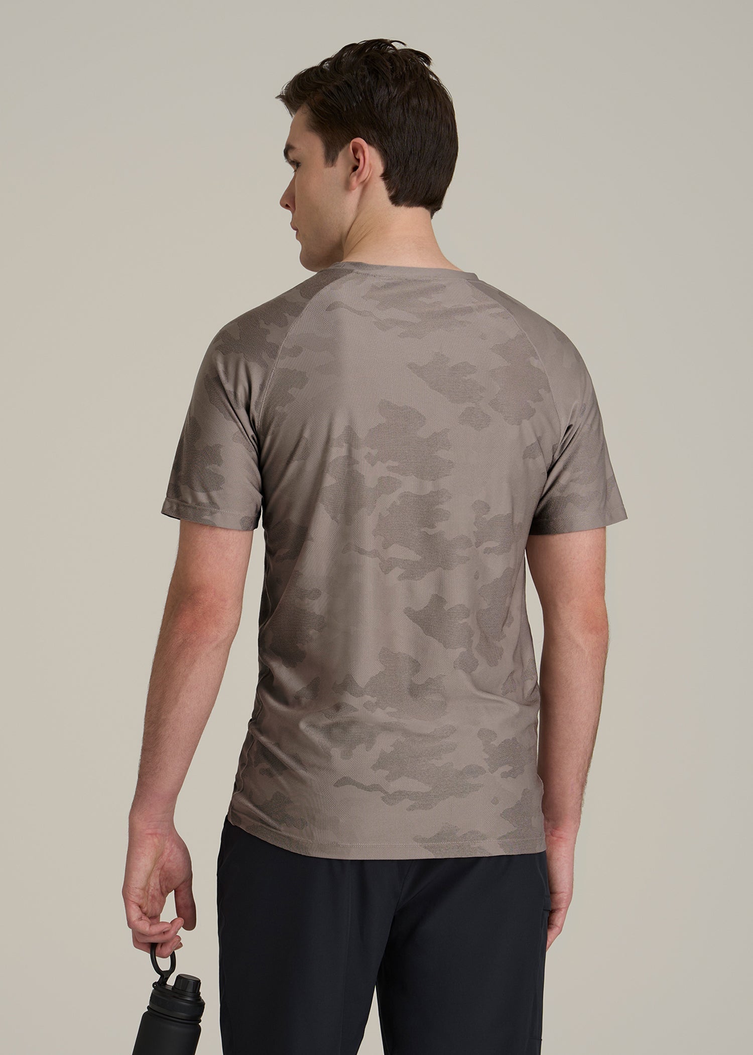 Jacquard Training T-Shirt for Tall Men in Portobello