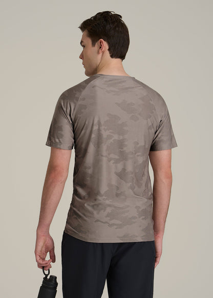 Jacquard Training T-Shirt for Tall Men in Portobello