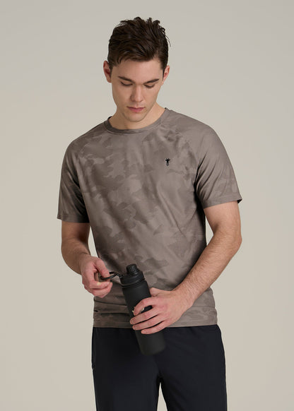 Jacquard Training T-Shirt for Tall Men in Portobello