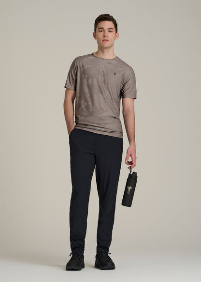 Jacquard Training T-Shirt for Tall Men in Portobello