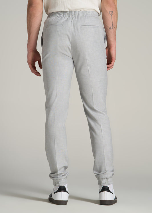 Jogger Dress Pants for Tall Men in Silver Grey