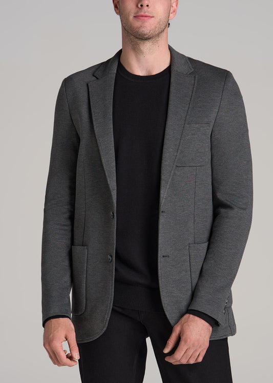 Knit Blazer for Tall Men in Mid Heather Grey