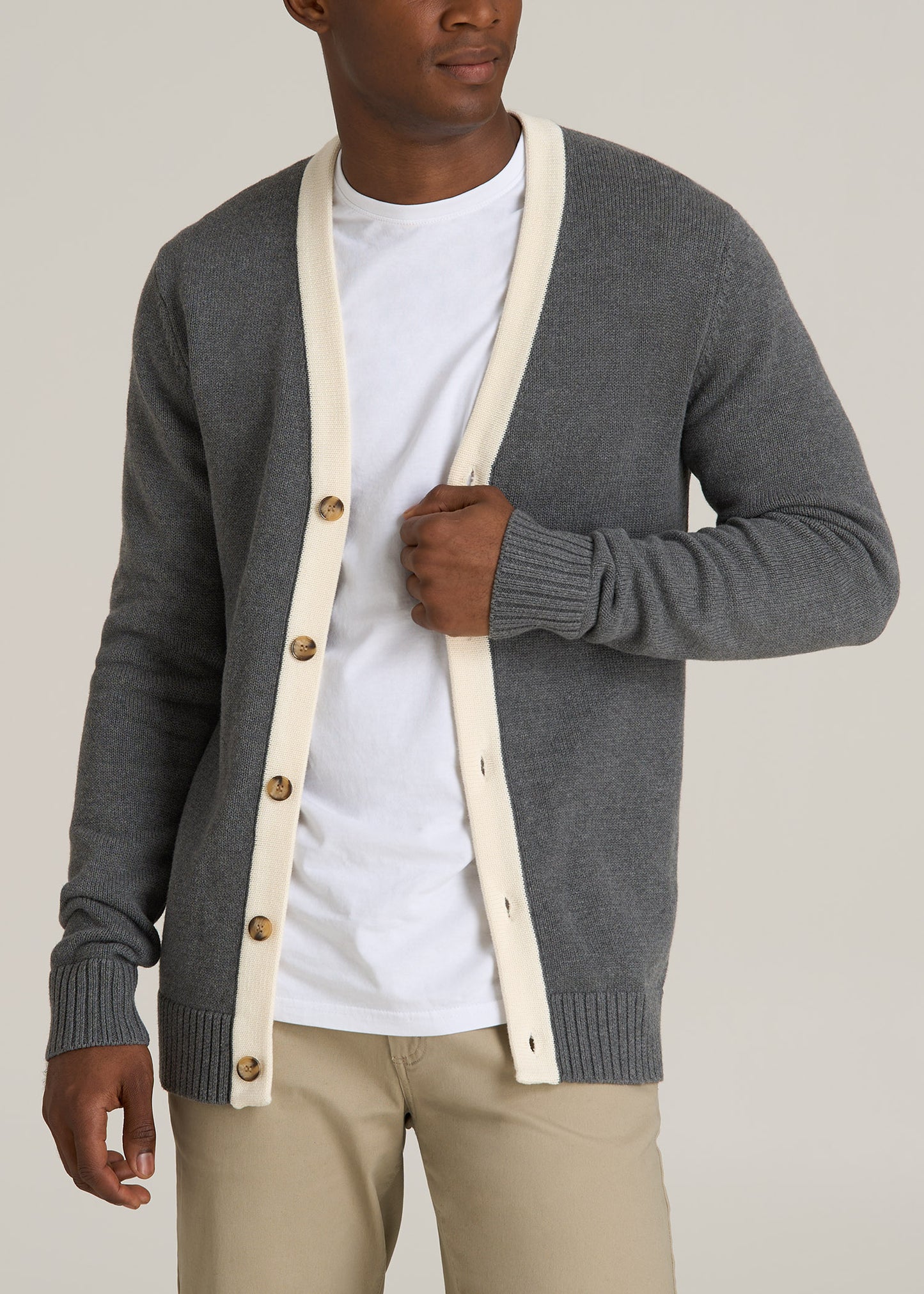 Charcoal cardigan mens best sale