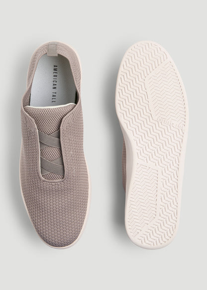 Lightweight Knit Sneakers for Tall Men in Moon Rock