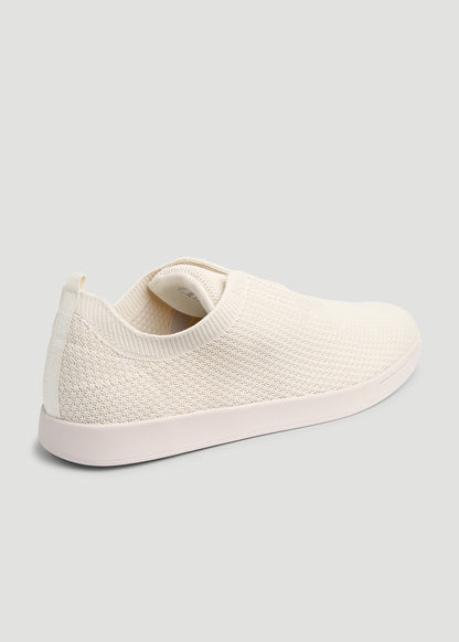 Lightweight Knit Sneakers for Tall Men in White Sand
