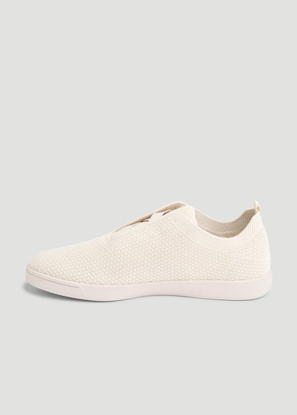 Lightweight Knit Sneakers for Tall Men in White Sand