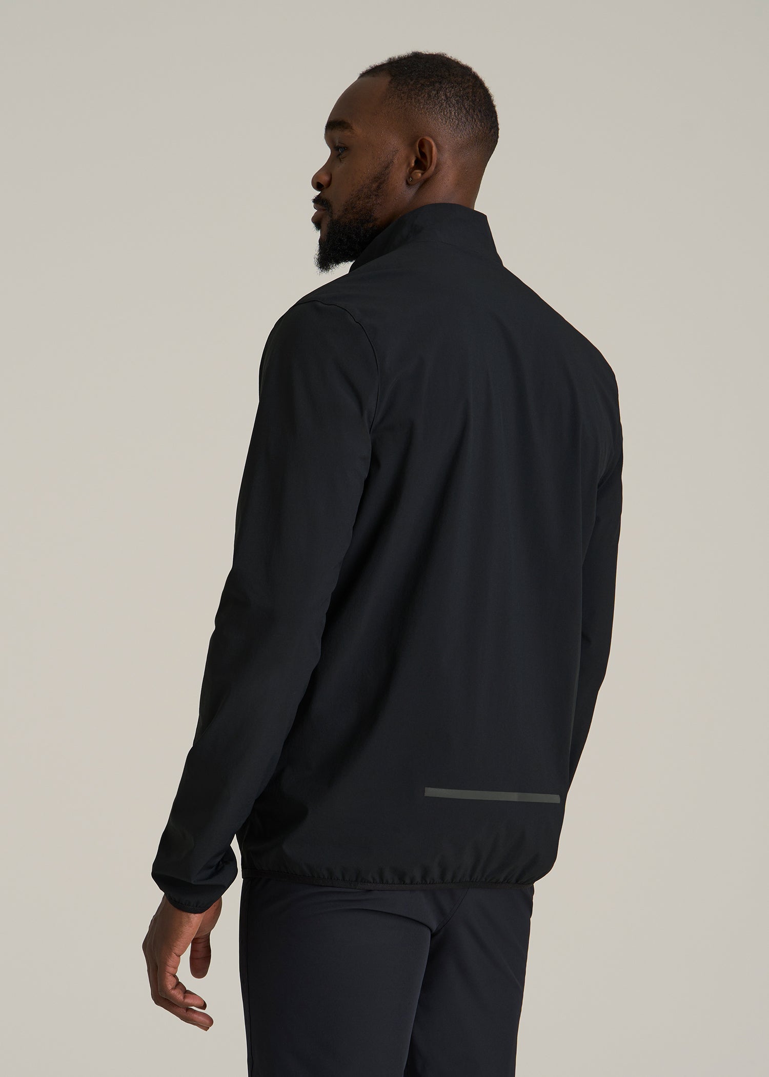 Men's Tall Lt Wt Track Jacket Black | American Tall