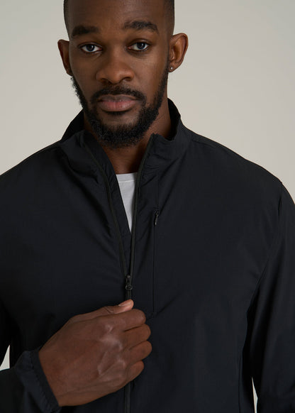 Softshell Jacket for Outdoor Training for Tall Men in Black