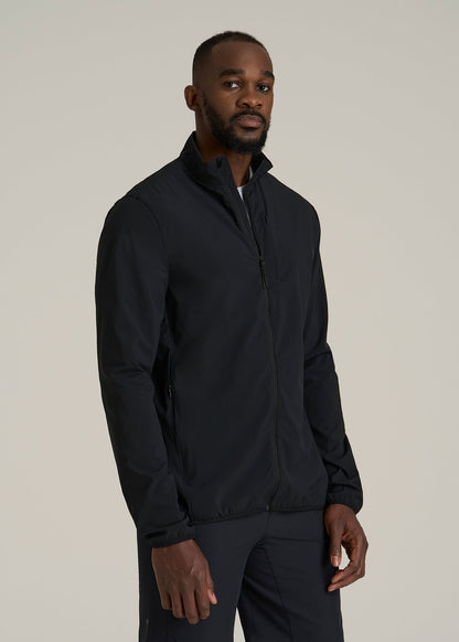 Softshell Jacket for Outdoor Training for Tall Men in Black