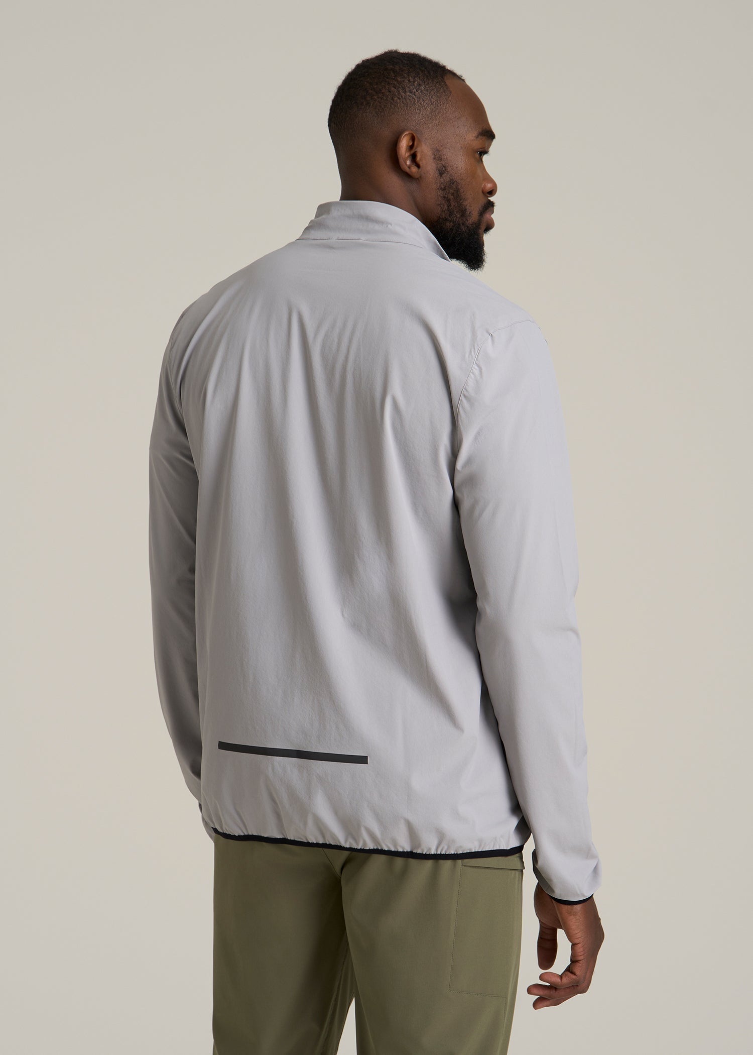 Softshell Jacket for Outdoor Training for Tall Men in Light Grey