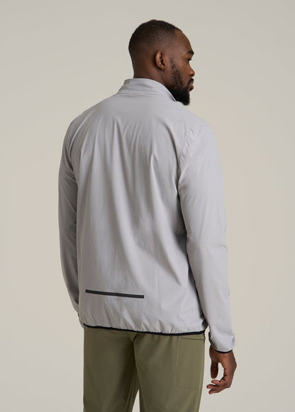 Softshell Jacket for Outdoor Training for Tall Men in Light Grey
