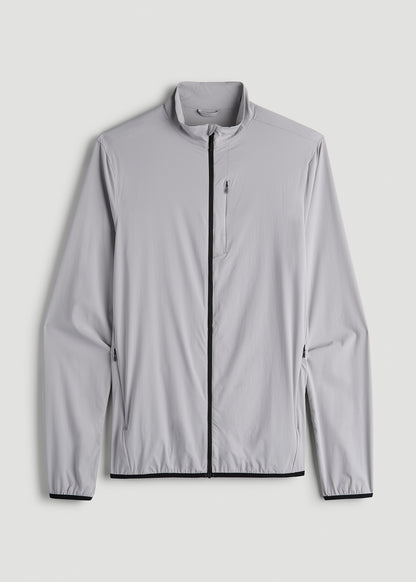 Softshell Jacket for Outdoor Training for Tall Men in Light Grey