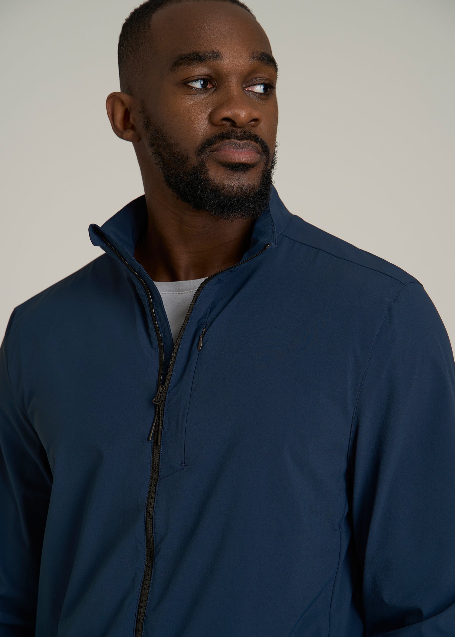 Men's Tall Lt Wt Track Jacket Marine Navy | American Tall