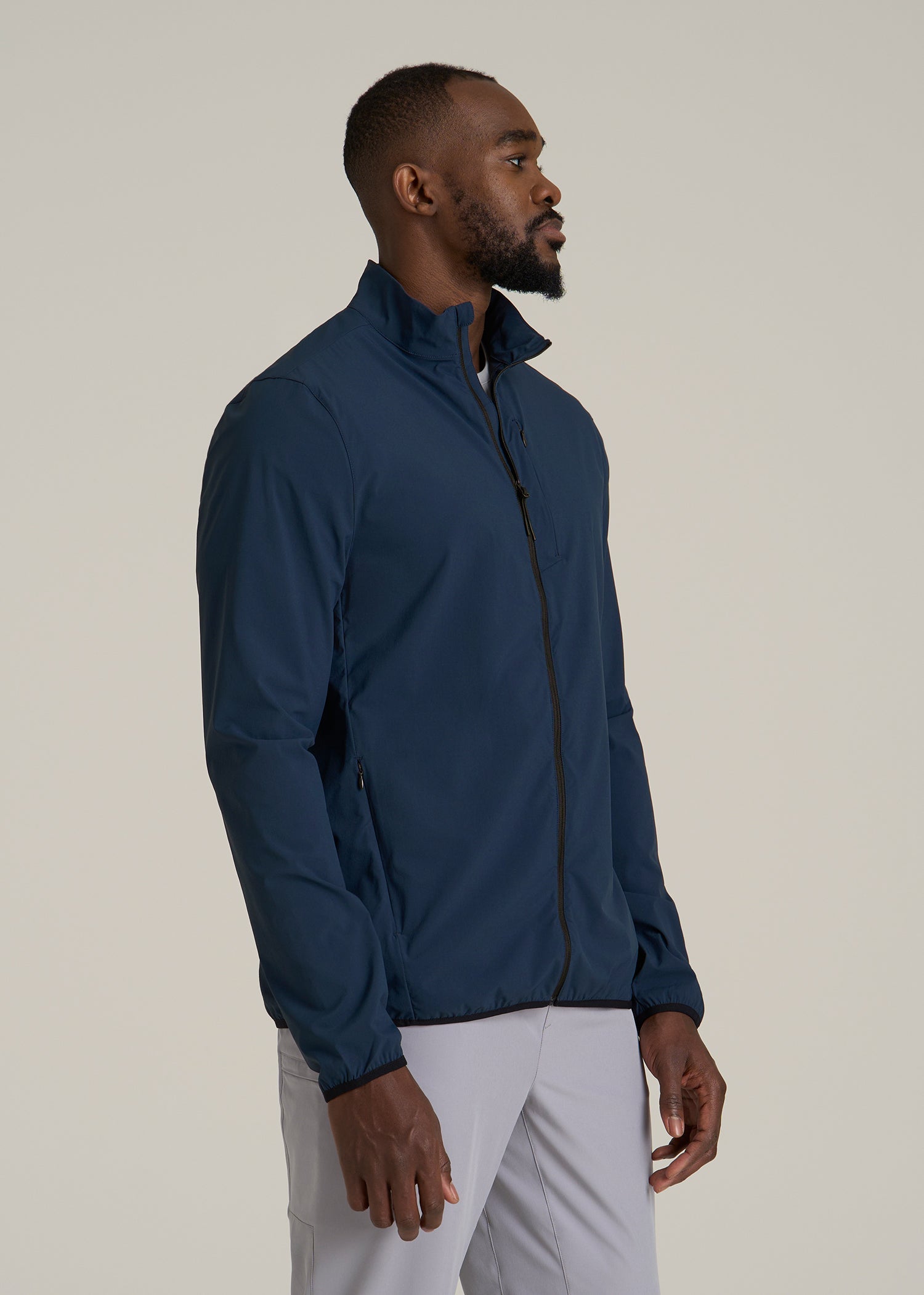 Softshell Jacket for Outdoor Training for Tall Men in Marine Navy