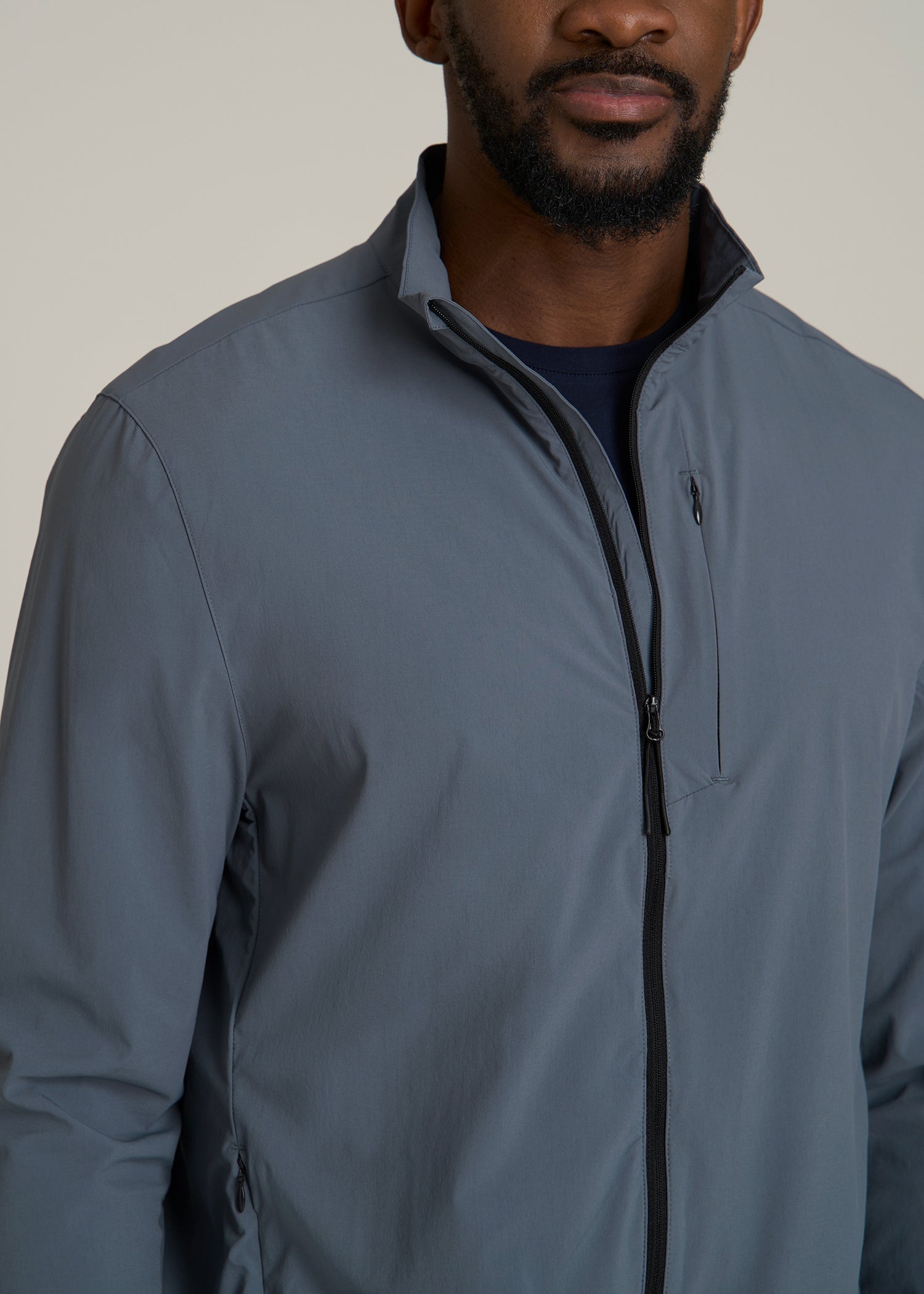 Softshell Jacket for Outdoor Training for Tall Men in Smoky Blue