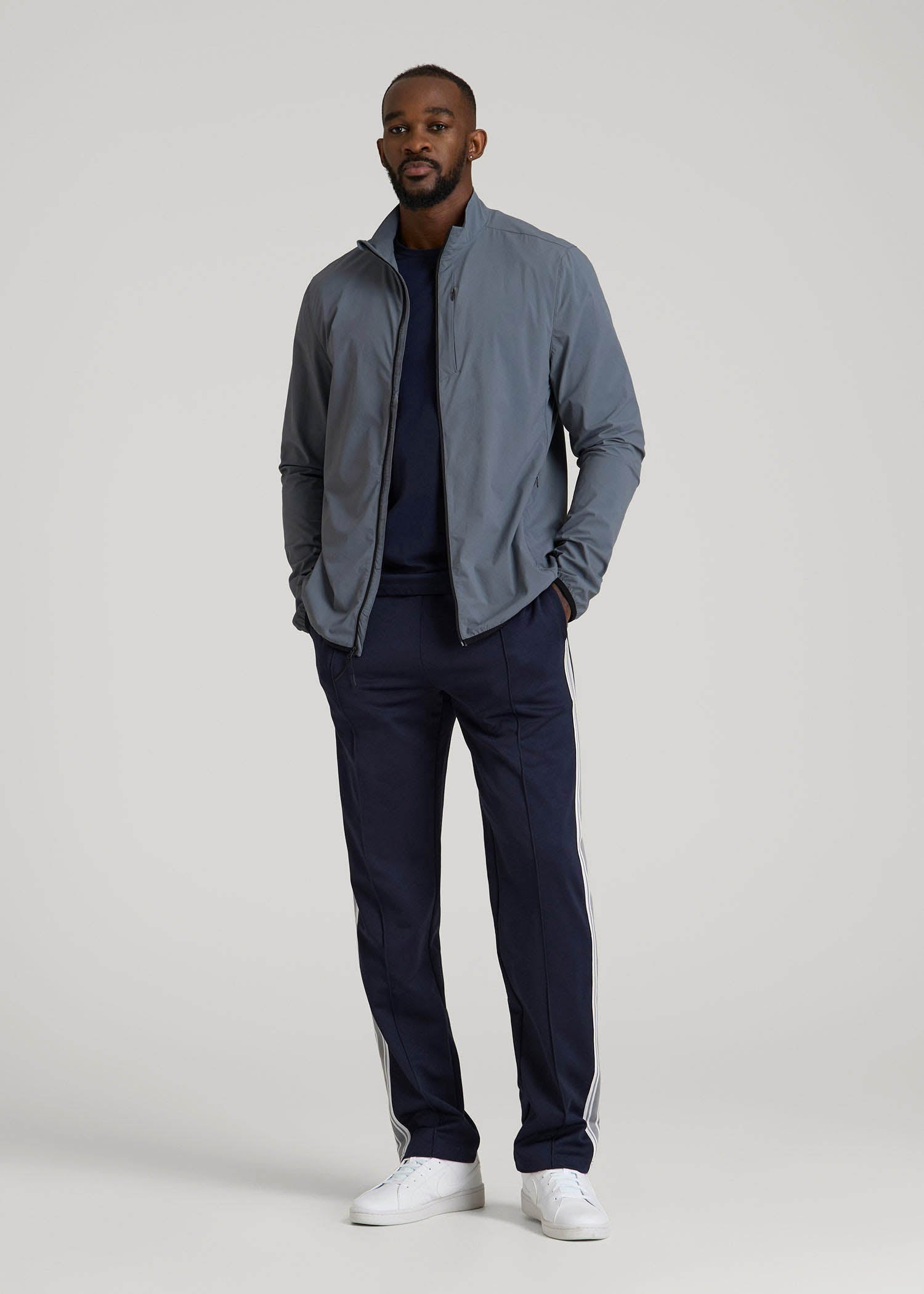 Softshell Jacket for Outdoor Training for Tall Men in Smoky Blue